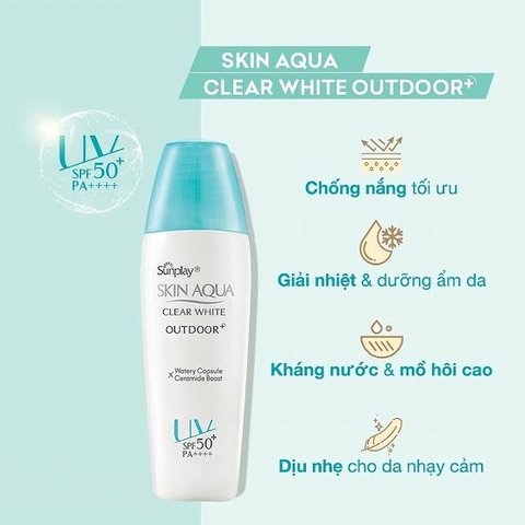 (Rohto) Gel Chống Nắng Sunplay Skin Aqua Clear White Outdoor SPF50+ PA++++ 0g