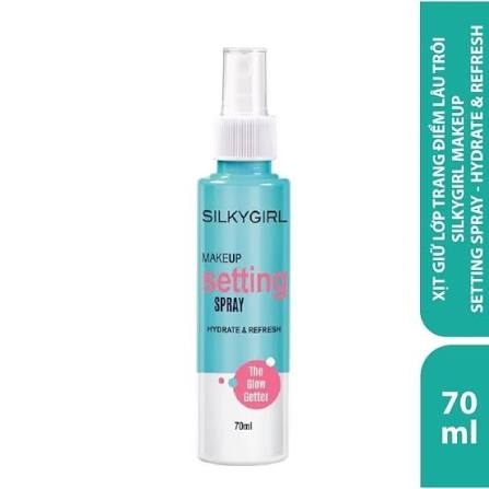 Xịt Giữ Lớp Trang Điểm Lâu Trôi Silkygirl Makeup Setting Spray - Hydrate & Refresh 70ml