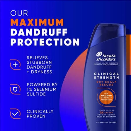 Dầu Gội Trị Gàu Head & Shoulder  Clinical Strength Dry Scalp Rescure Care 400ml