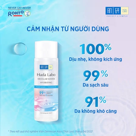 (Rohto) Nước Tẩy Trang Hada Labo Micellar Water Hydrating 40ml