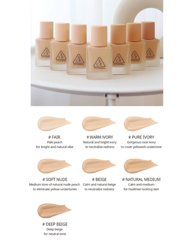 Kem Nền 3CE Velvet Fit Foundation 30g