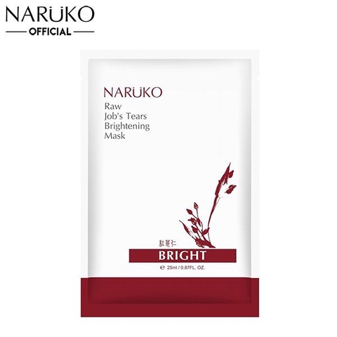 00-Mặt Nạ Naruko Raw Job's Tears CO2 Pore Minimizing & Brightening Mask 25ml