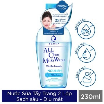 00-Nước Sữa Tẩy Trang Senka 2 Lớp All Clear Milky Water