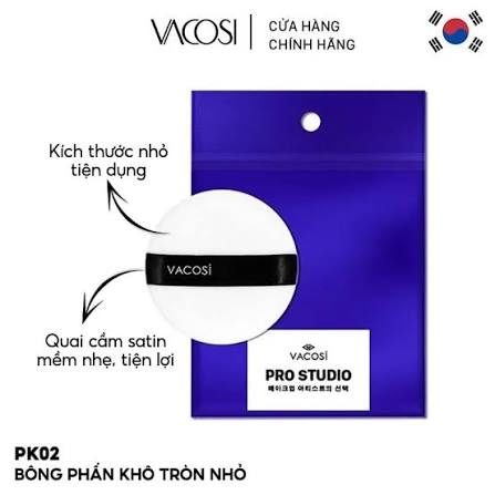 PK02 - Bông Phấn Khô Tròn Nhỏ Vacosi