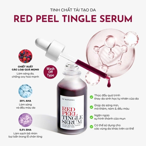 Tinh Chất Tái Tạo Da Red Peel Tingle Serum So'Natural - 35ml