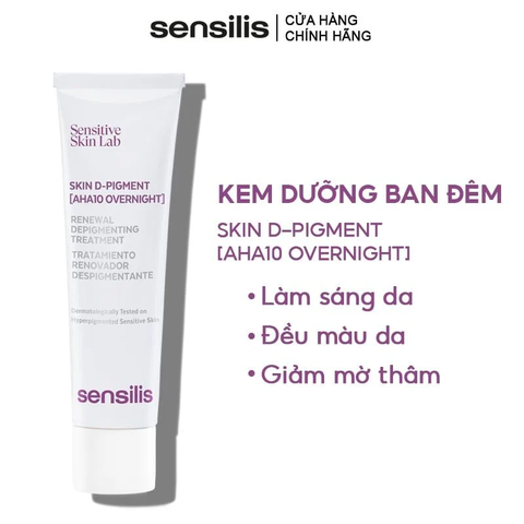 Kem Dưỡng Sensilis Skin D - Pigment AHA10 Overnight 30ml