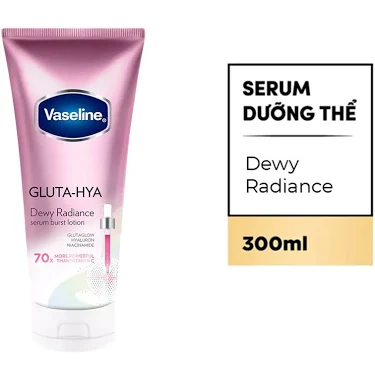 Vaseline Dưỡng Thể Healthy Bright Gluta - Hya Serum Burst Lotion Dewy Radiance 70X 300ml