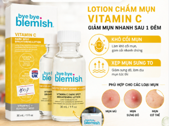 Bye Bye Blemish Lotion Chấm Mụn Cho Da Mụn Thâm Vitamin C Dark Spot Brightening Lotion 30ml