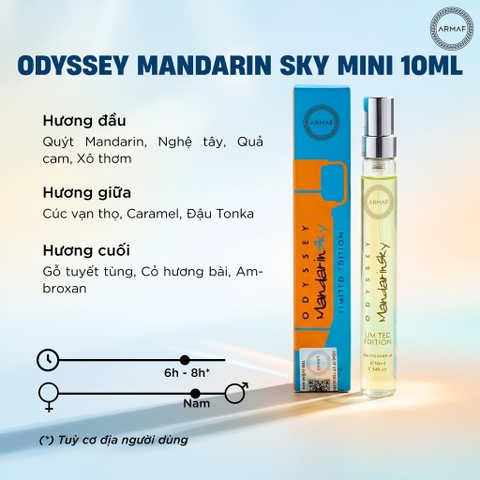 Nước Hoa Armaf Odyssey Mandarin Sky  For Men Limited Edition EDP 10ml