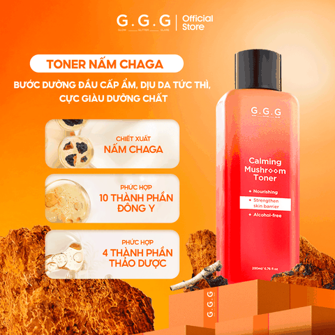 Nước Cân Bằng G.G.G Calming Mushroom Toner 200ml
