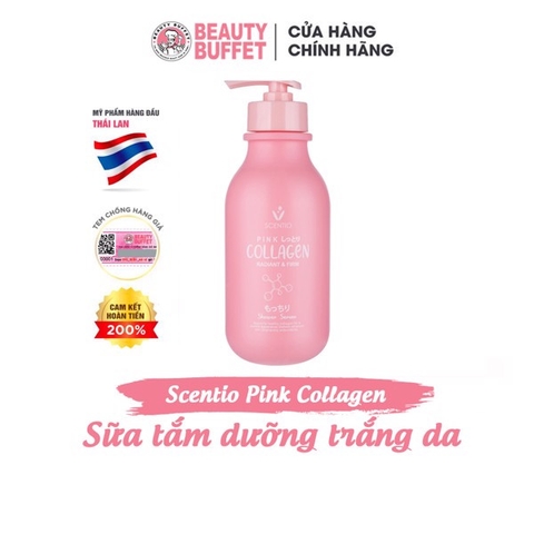 Sữa Tắm Scentio Pink Collagen Radiant & Firm Shower Serum 350ml