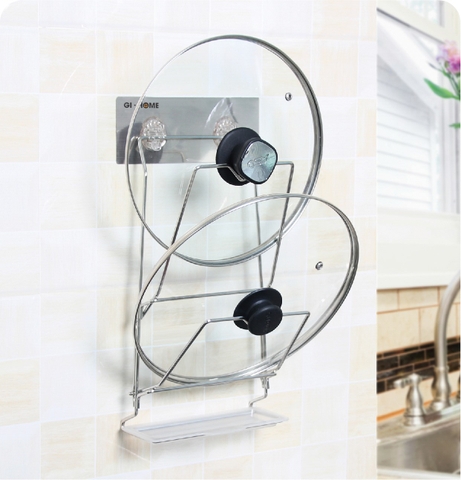 Giá gài vung inox 304 cao cấp dán tường Gi-89001