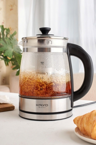 Ấm siêu tốc thuỷ tinh borosilicate Kaiyo 1.7L (KEK-062)