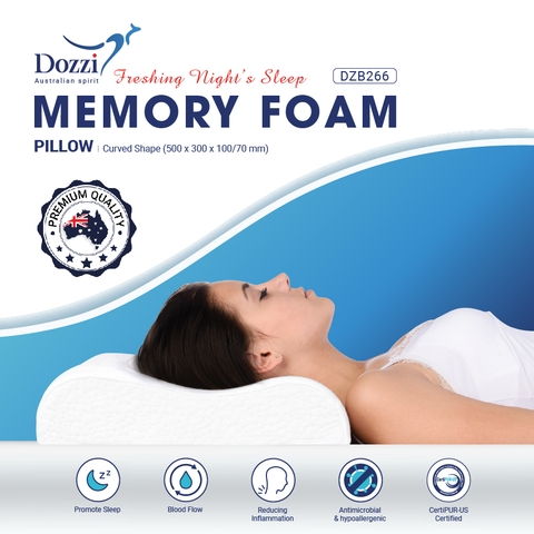 Gối ngủ ngon Memory Foam Dozzi Úc DZB266