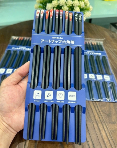 Sét 5 đôi đũa sợi thủy tinh kháng khuẩn KINBATA Nhật