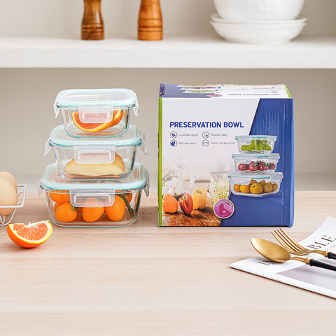 Set 3 hộp thuỷ tinh BOROSILICATE chịu nhiệt