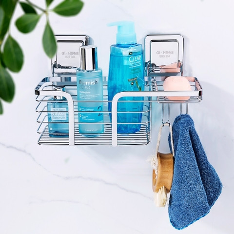 Kệ nhà tắm đa năng dán tường cao cấp Gi-82002