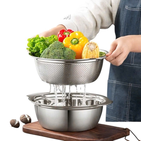 Bộ tô trộn kèm rổ Chockmen inox 304 cao cấp