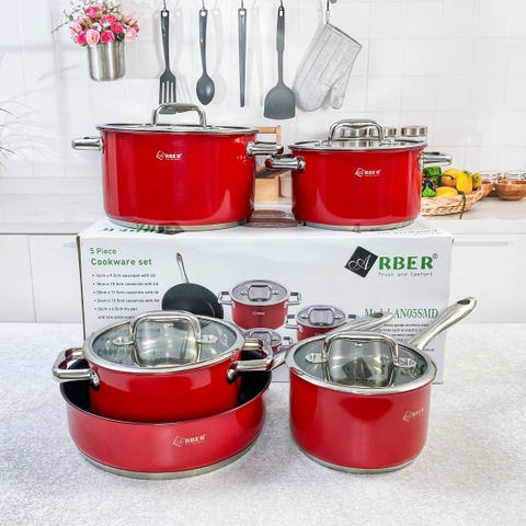 Bộ Nồi Chảo Bếp Từ 5 Món Arber AN05SMD