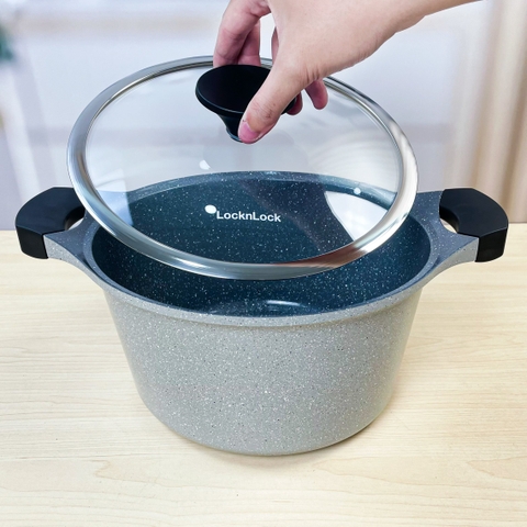 Nồi đá stone phi 24cm thành cao LCA6244D