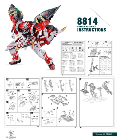 SÁCH HƯỚNG DẪN MANUEL MG 1/100 DABAN 8814 ASTRAY RED FRAME + POWERED RED & 150 GERBERA STRAIGH VER MB