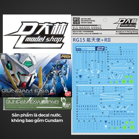 DECAL NƯỚC DALIN D.L MODEL RG EXIA & EXIA REPAIR II
