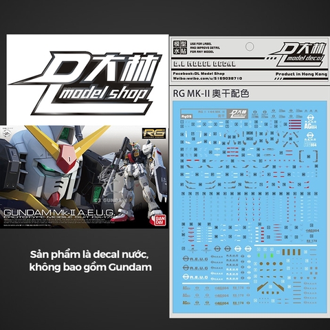 DECAL NƯỚC DALIN D.L MODEL RG RX-178 MKII A.E.U.G