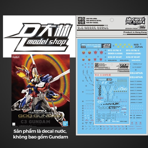 DECAL NƯỚC DALIN D.L MODEL HI-RESOLUTION MODEL GOD GUNDAM