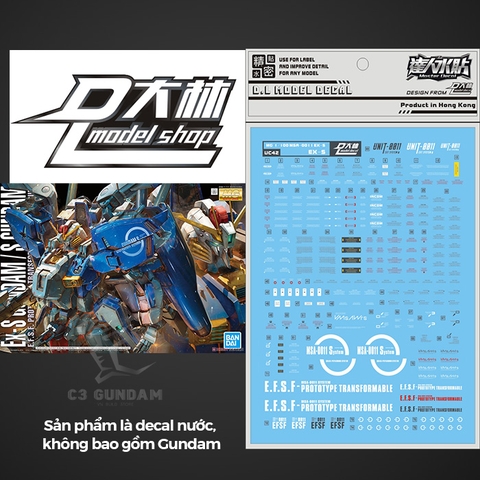 DECAL NƯỚC DALIN D.L MODEL MG 1/100 EX-S GUNDAM