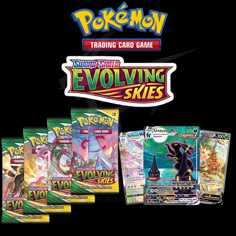 Thẻ Bài Pokemon TCG Sword & Shield SWSH07 Evolving Skies Booster Pack - Hàng Chính Hãng Mỹ - Nintendo