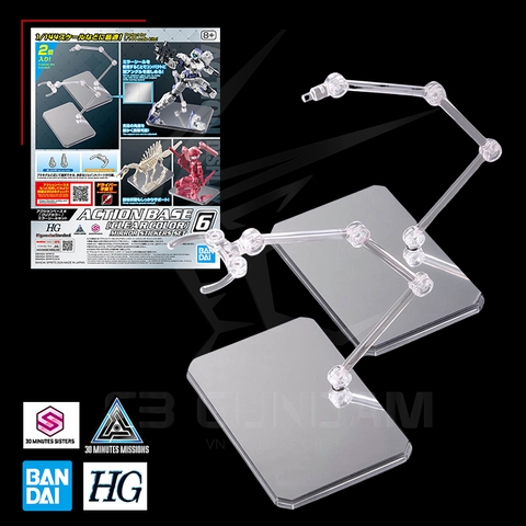 ĐẾ Action Base 6 (Clear Color) Mirror Sticker Set BANDAI 30MM-HG-RG GIÁ ĐỠ MÔ HÌNH GUNDAM