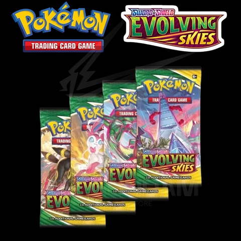 Thẻ Bài Pokemon TCG Sword & Shield SWSH07 Evolving Skies Booster Pack - Hàng Chính Hãng Mỹ - Nintendo