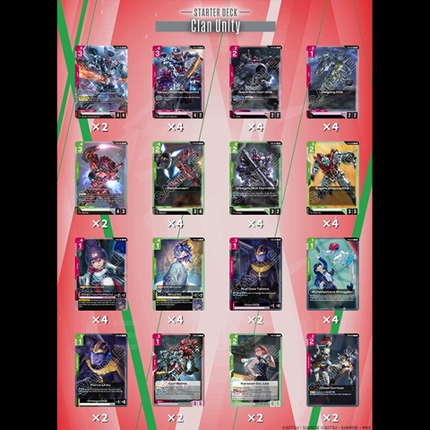 Thẻ Bài Gundam Card Game: [ST06] Starter Deck 06: Clan Unity [ENG]