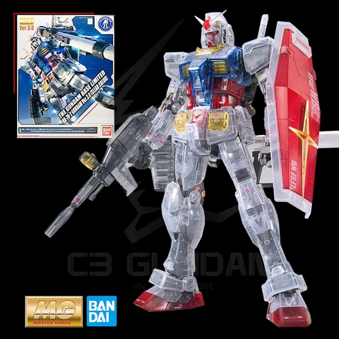 MG 1/100 RX-78-2 GUNDAM VER 3.0 [CLEAR COLOR] THE GUNDAM BASE LIMITED