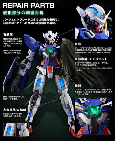 PG 1/60 REPAIR PARTS SET FOR PG GUNDAM EXIA