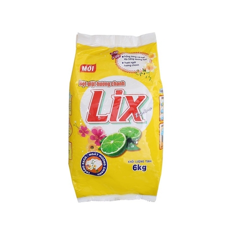 Bột Giặt Hương Chanh Lix Extra túi 6kg