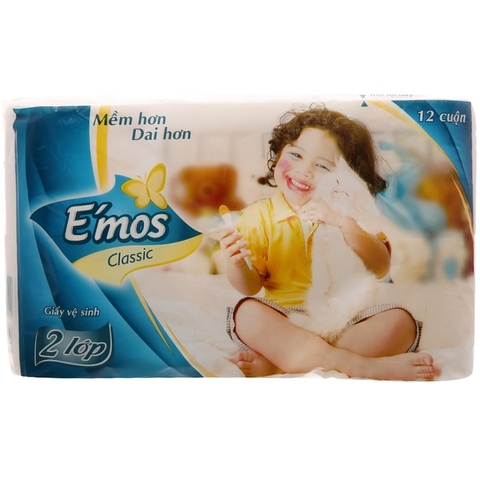 Giấy Vệ Sinh 2 Lớp Emos Classic 12 cuộn