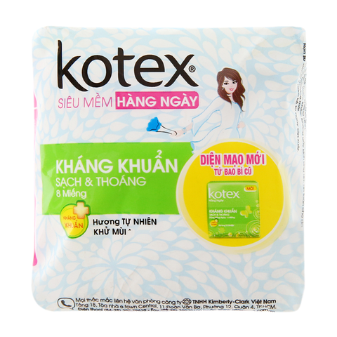 Băng Vệ Sinh Siêu Mềm Hàng Ngày Kotex 8 Miếng