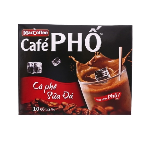 Hộp 10 gói Cà Phê Sữa Hòa Tan Maccoffee Café Phố 24g