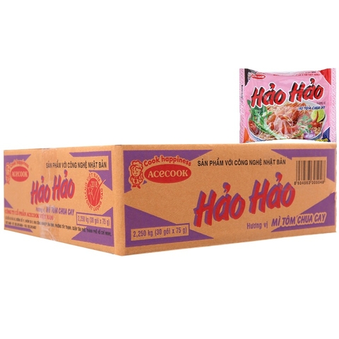 Thùng 30 gói Mì Tôm Chua Cay Hảo Hảo 75g