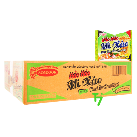 Thùng 30 gói Mì Xào Tôm Xào Chua Ngọt Hảo Hảo 75g