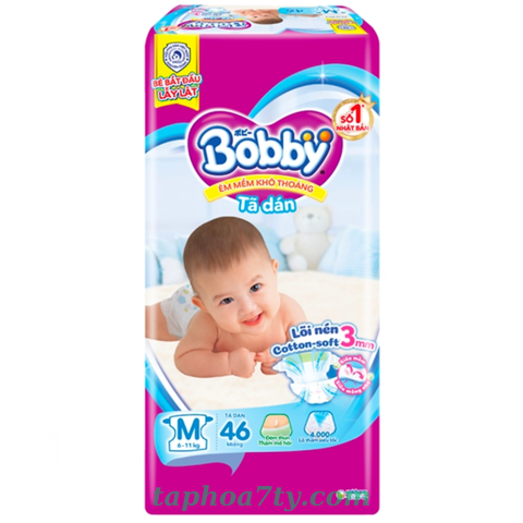 Tã dán Bobby Fresh Siêu thấm - Khô thoáng M46
