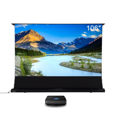 Màn chiếu điện tự động JZ SCREEN (100inch) máy chiếu gần+ máy chiếu xa