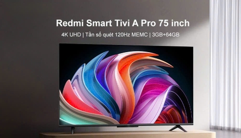 Tivi Redmi A Pro 75 inch 4K–  Tần số 120Hz, Công nghệ bù chuyển động MEMC, Wifi 6