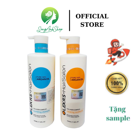 [Chính hãng] Cặp dầu gội xả Olexrs Argan Oil Collagen Hair Salon (500mlx2)