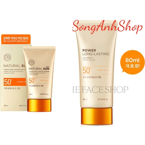 Kem chống nắng chống thấm nước Power Long Lasting Sun Cream 50m/80ml xachtaychinhhang
