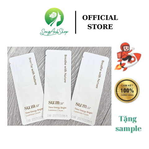 [Chính hãng] 30 gói kem dưỡng Su:m37 Time Energy Bright Luminous Cream trắng sáng giảm thâm nám da (1mlx30)