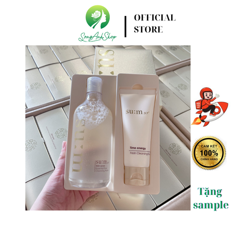 Nước tẩy trang Su:m37 Skin Saver Essential Pure Cleansing làm sạch sâu đa tính năng 400ml tặng SRM 100ml