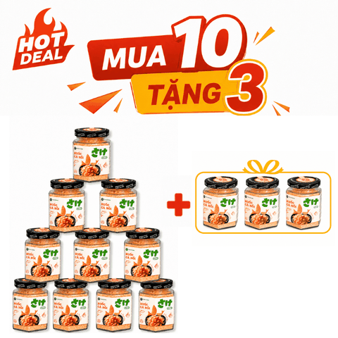 [MUA 10 TẶNG 3] 10 Ruốc, Chà Bông Cá Hồi Tươi 40Gr - Tặng 3 10 Ruốc, Chà Bông Cá Hồi Tươi 40Gr