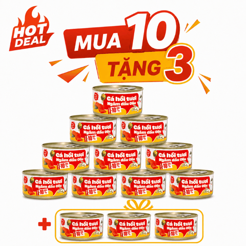 [MUA 10 TẶNG 3] 10 Cá Hồi Ngâm Dầu Oliu 165g - Tặng 3 Cá hồi Ngâm Dầu Oliu 165g